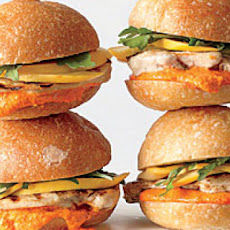 Grilled Chicken Sandwiches with Pickled Squash and Romesco Mayonnaise