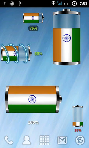 India - Flag Battery Wiget