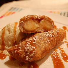 Fried Apple Pie with Vanilla Bean Ice Cream and Apple-Brown Butter Caramel