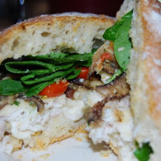 Parmesan Crusted Fish & Portobello Ciabatta Sandwich
