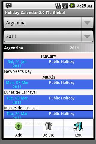 Holiday Calendar 2011-2012