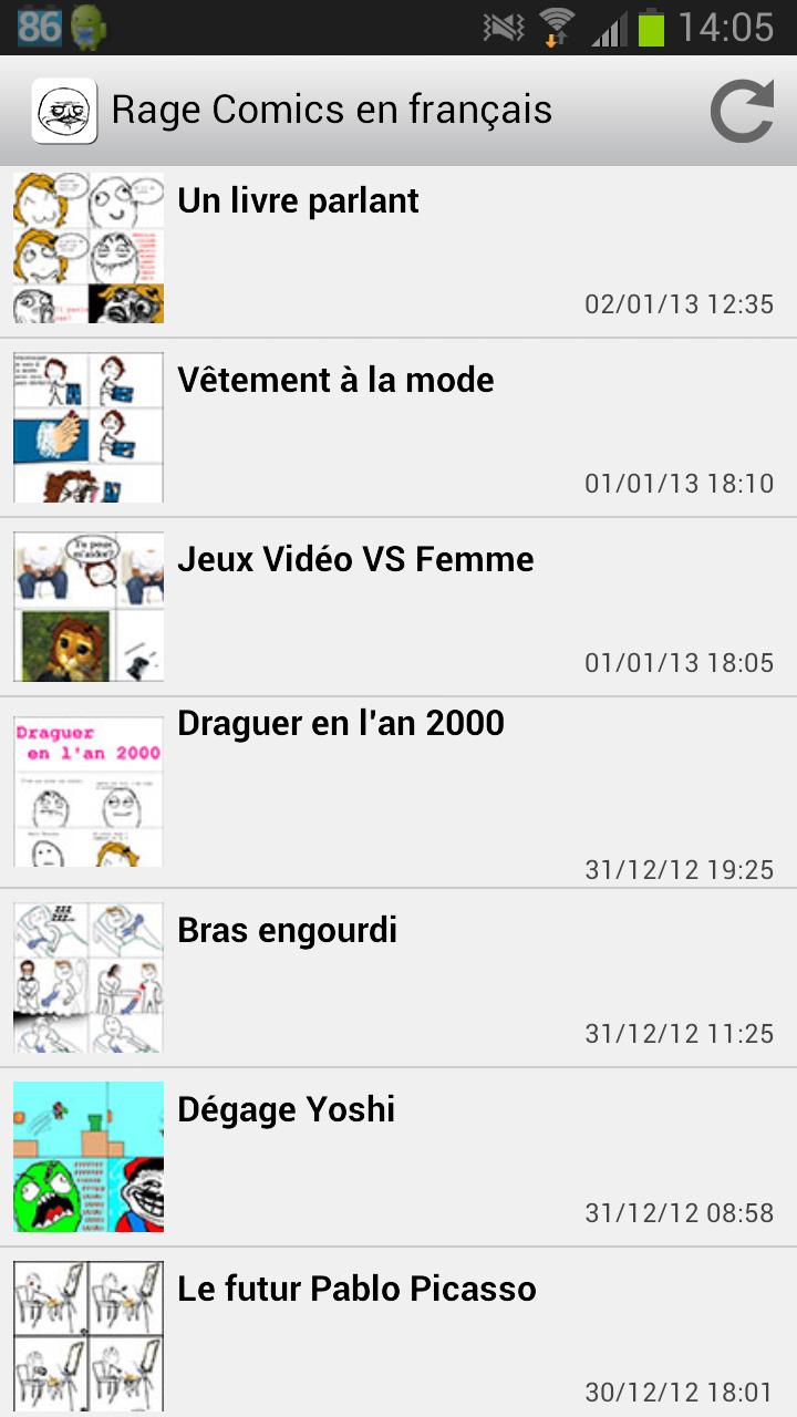 Android application Rage Comics en Français screenshort