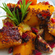 Annaliese's roasted butternut squash with cranberry and pear accents