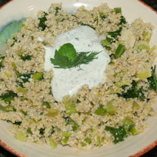 Greened Quinoa with Herbed Feta-Yogurt Dressing