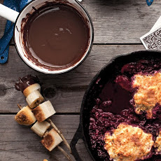 Toasted Marshmallow, Charred Bread, and Banana Sticks with Chocolate Fondue