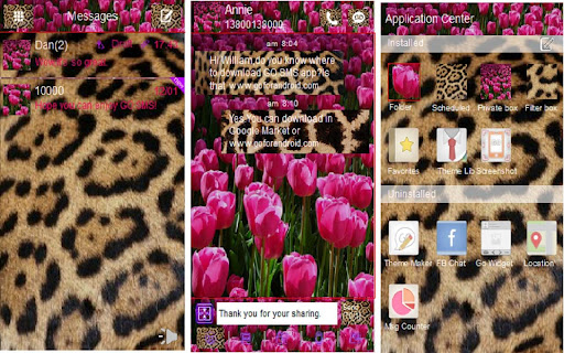 Go sms theme Tulip Cheetah