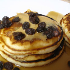Banana Raisin and Oatmeal Pancakes