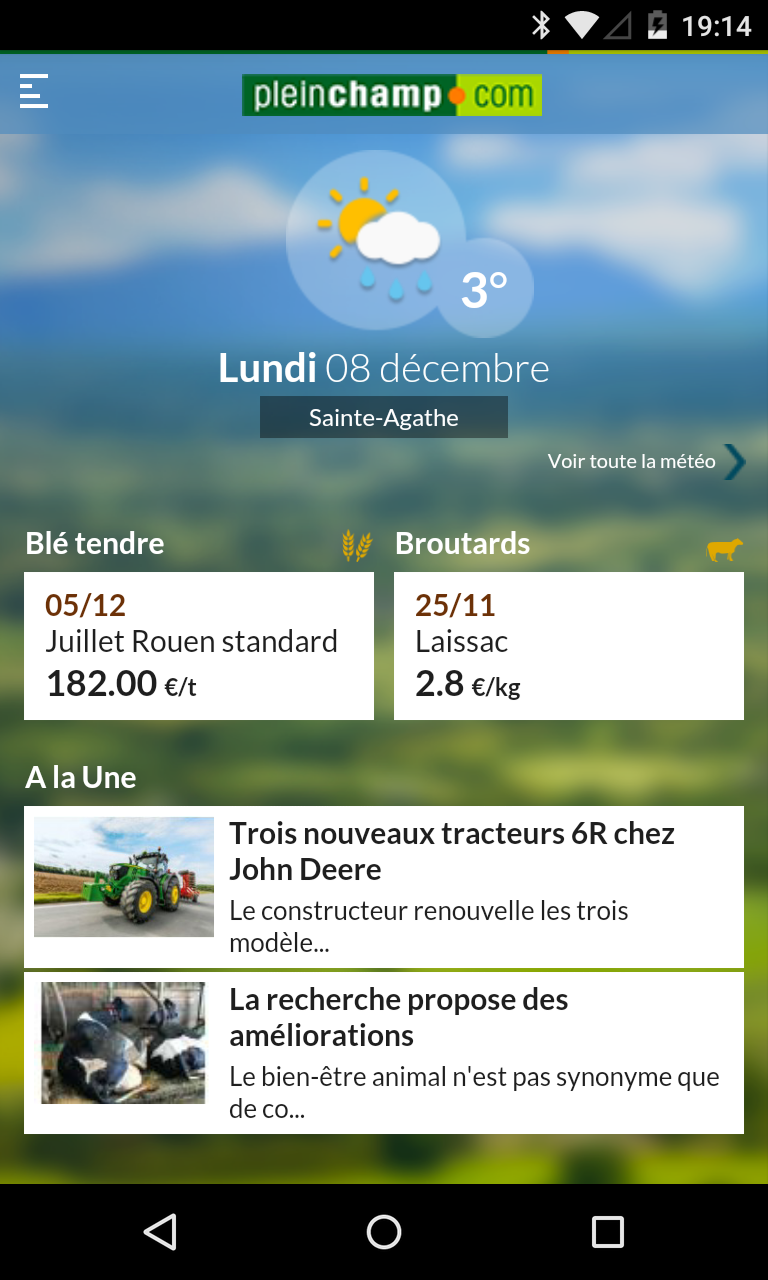 Android application Pleinchamp screenshort