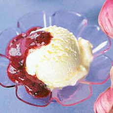 Lemon Ice Cream with Black-Currant Sauce