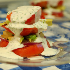 Heirloom Tomato and Avocado Stacks with Buttermilk Cilantro Dressing