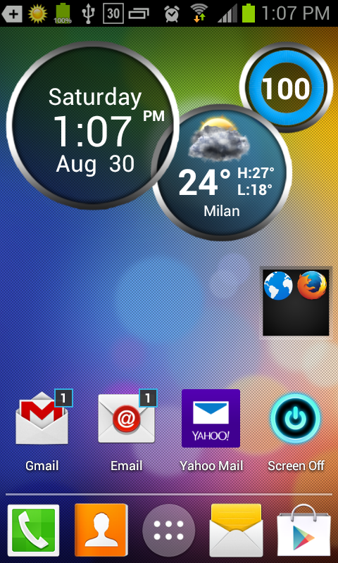 Android application Rings Digital Weather Clock screenshort