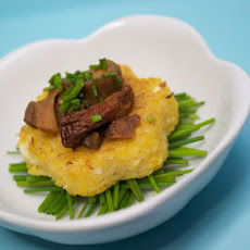 Mini Polenta Cakes {with Feta & Wild Mushroom Ragú}