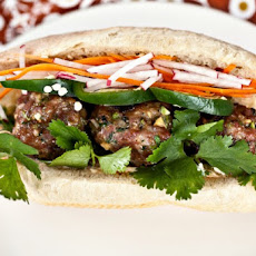 Banh Mi with pork meatballs