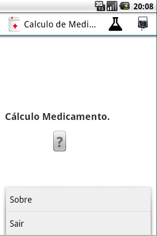 Android application Cálculo de medicação screenshort