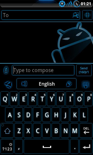 GOKeyboard Theme Glow Blue