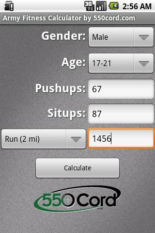 Army Fitness Calculator