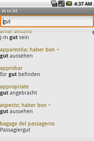 Interlingua to German