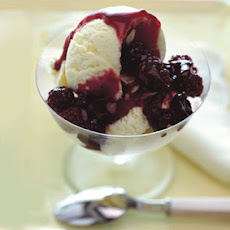 Frozen Meyer Lemon Cream with Blackberry Sauce