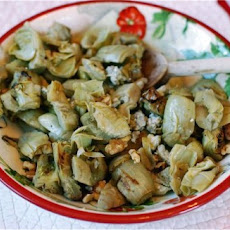 Grilled Marinated Artichoke Hearts with Blue Cheese & Walnuts