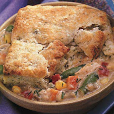 Chicken and Vegetable Pot Pies with Dilled Biscuit Topping