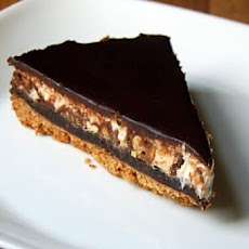 Snickers Pie with Fudge Sauce