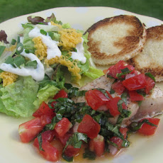 Salmon with Tomato-Basil Sauce