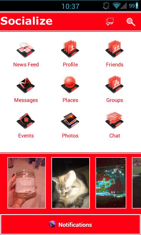 Android application Red /W Socialize for Facebook screenshort
