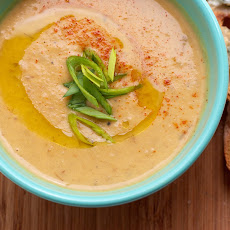 Roasted Potato Leek & Beer Soup with Blue Cheese Toasts
