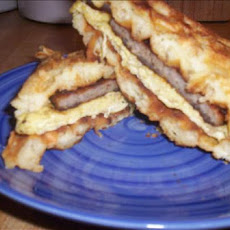 Sausage and Egg Waffle Sandwich