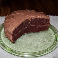 Dark Chocolate Almond Cake with Chocolate Almond Cream Cheese Fr