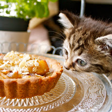 ‘In a sea of honey’ and apple tartlets with a olive oil and buckwheat crust