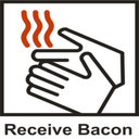 Push button receive bacon! mobile app icon