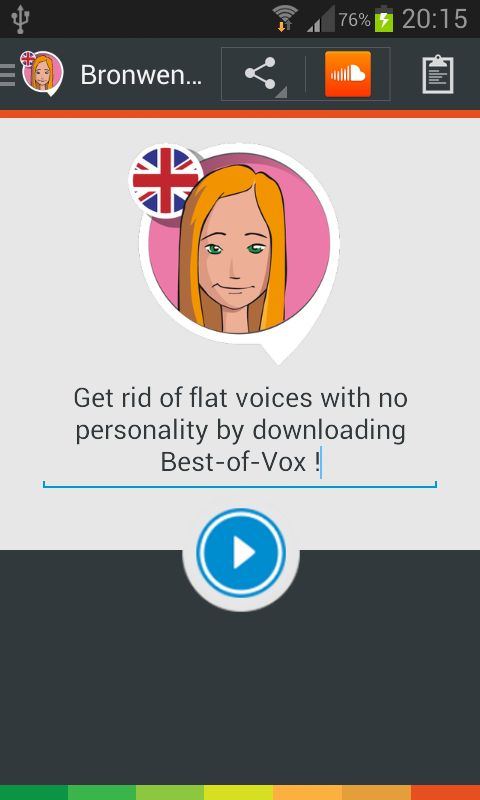 Android application Brownen TTS voice (English) screenshort