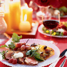 Duck Breast with Crème Fraîche and Roasted Grapes