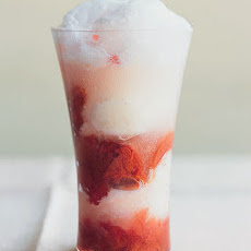 Rhubarb Float with Buttermilk Sorbet