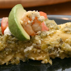 Shrimp and Cotija Enchiladas With Salsa Verde and Crema Mexicana