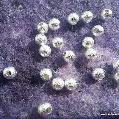 4mm Silver Stardust Beads   x50
