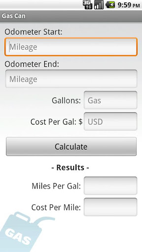 Gas Mileage Calculator