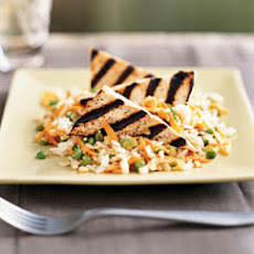 Orange-Glazed Tofu Triangles with Sesame Rice