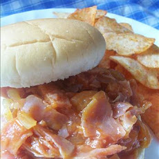 Crock Pot BBQ Ham Sandwiches