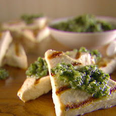 Grilled Tofu with Asiago and Walnut Pesto