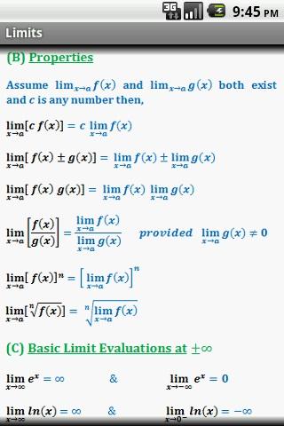 Calculus Quick Reference Pro