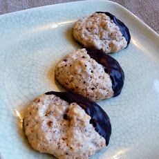 Chocolate Dipped Almond Hazelnut Macaroons