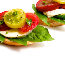 Heirloom Tomato, Fresh Mozzarella & Basil Crostini