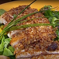 Seasonal Fish of the Day with Crabmeat, Pecans, Citrus, Spinach, and Brown Butter