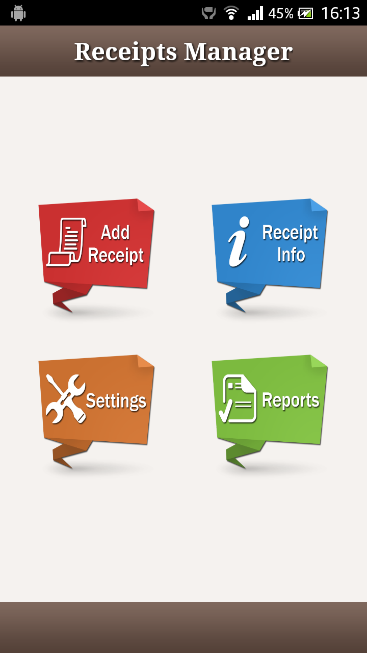 Android application Receipts Manager for Android screenshort