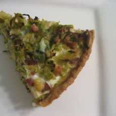 Brussels Sprout, Pancetta and Chestnut Tart with Whole Wheat Shell