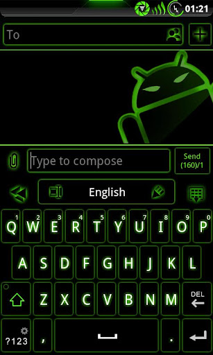 GOKeyboard Theme Glow Green