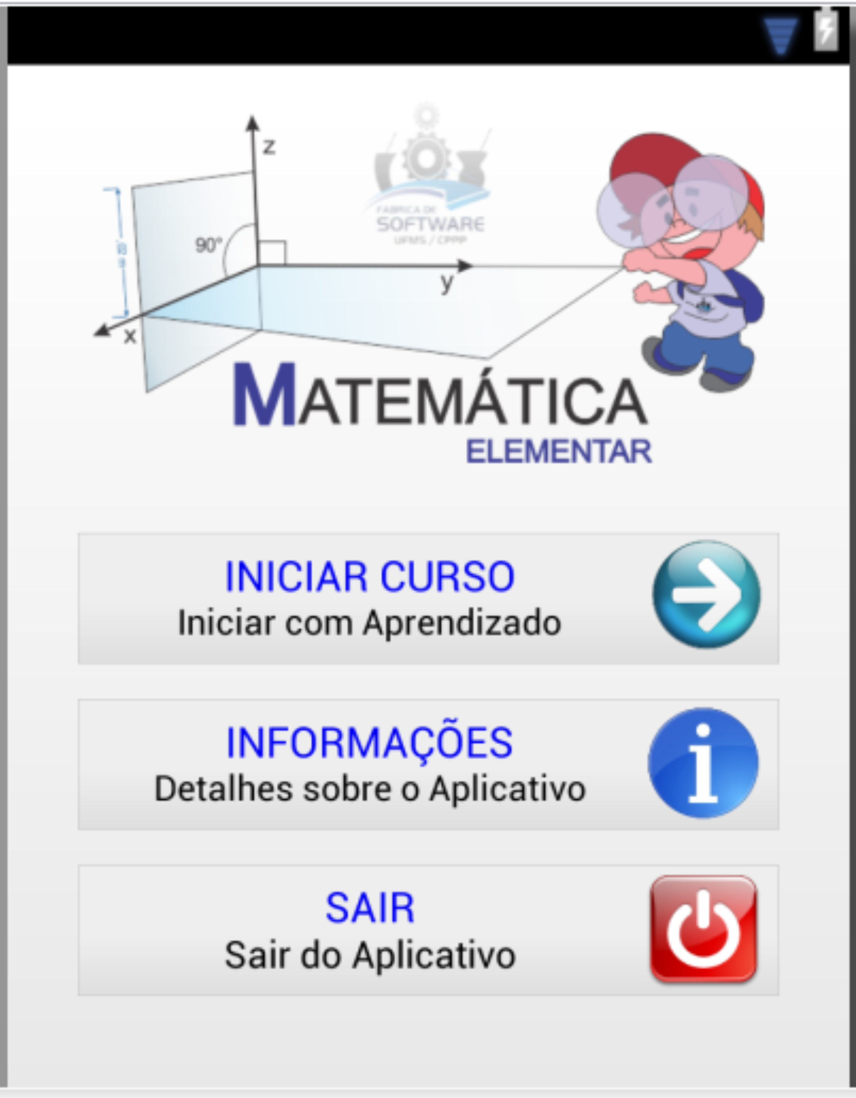 Android application Matemática Elementar Móvel screenshort