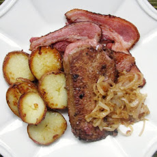 Calves Liver with Onions, Bacon and Potatoes